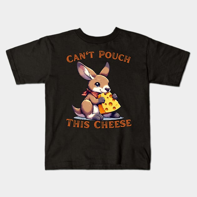 Cheese Kangaroo cheese lover Australia Kids T-Shirt by Japanese Fever